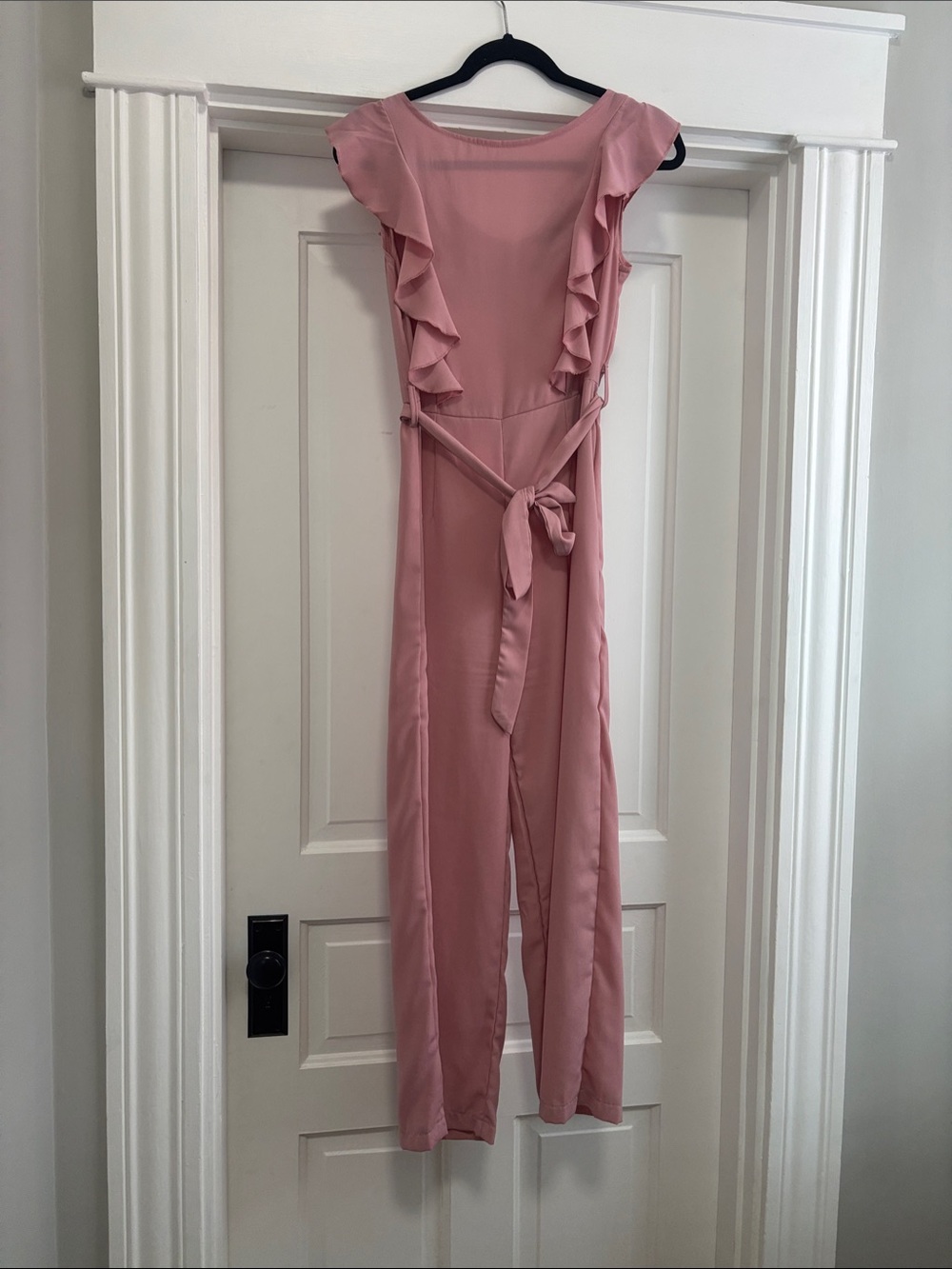Pink Ruffle Sash Jumpsuit